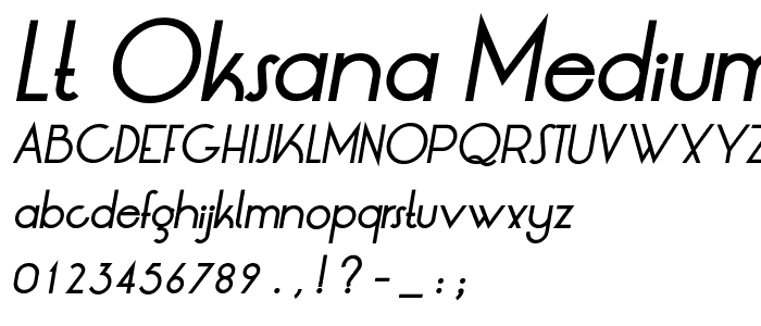 LT Oksana Medium Italic font